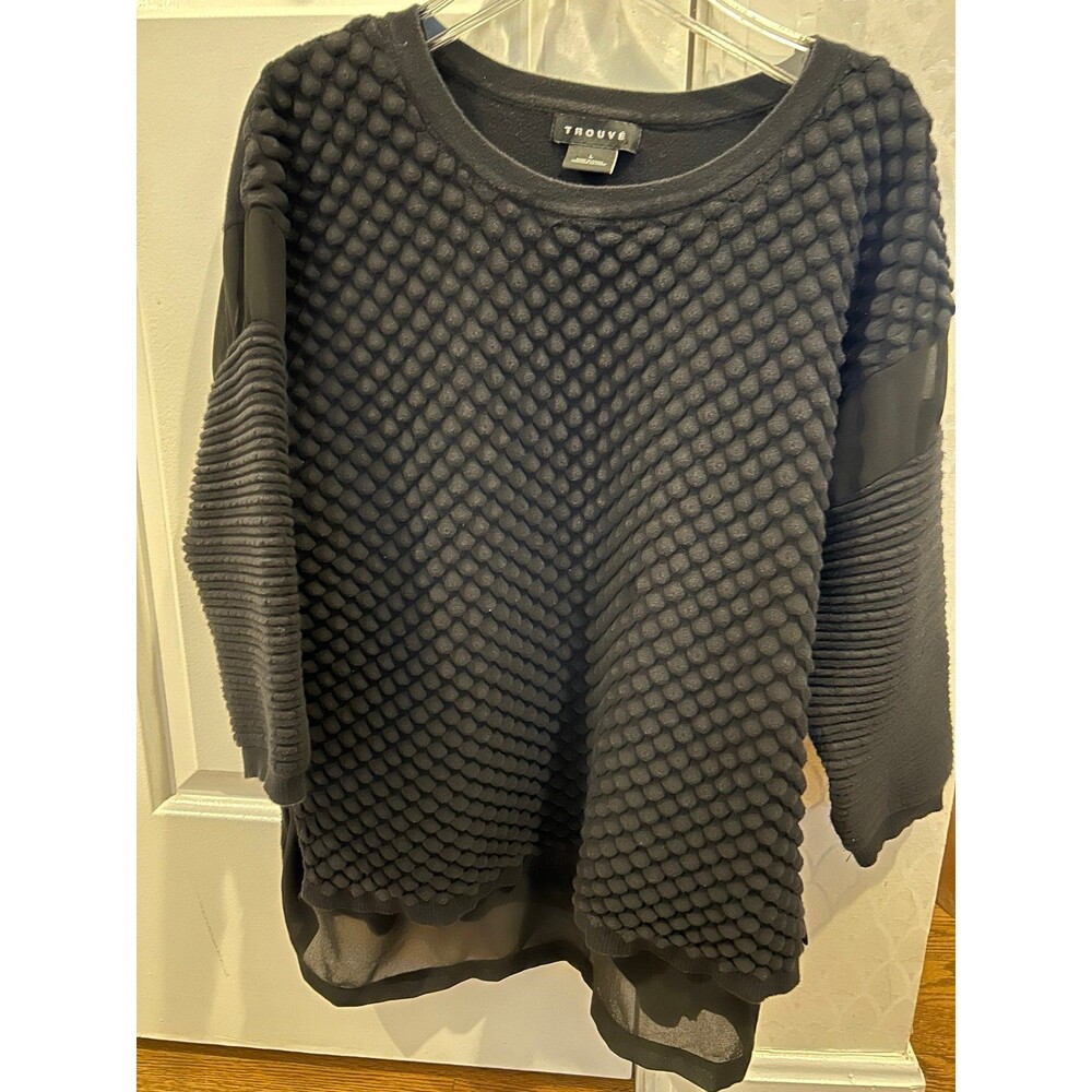 Trouve Black Knit Top, Large